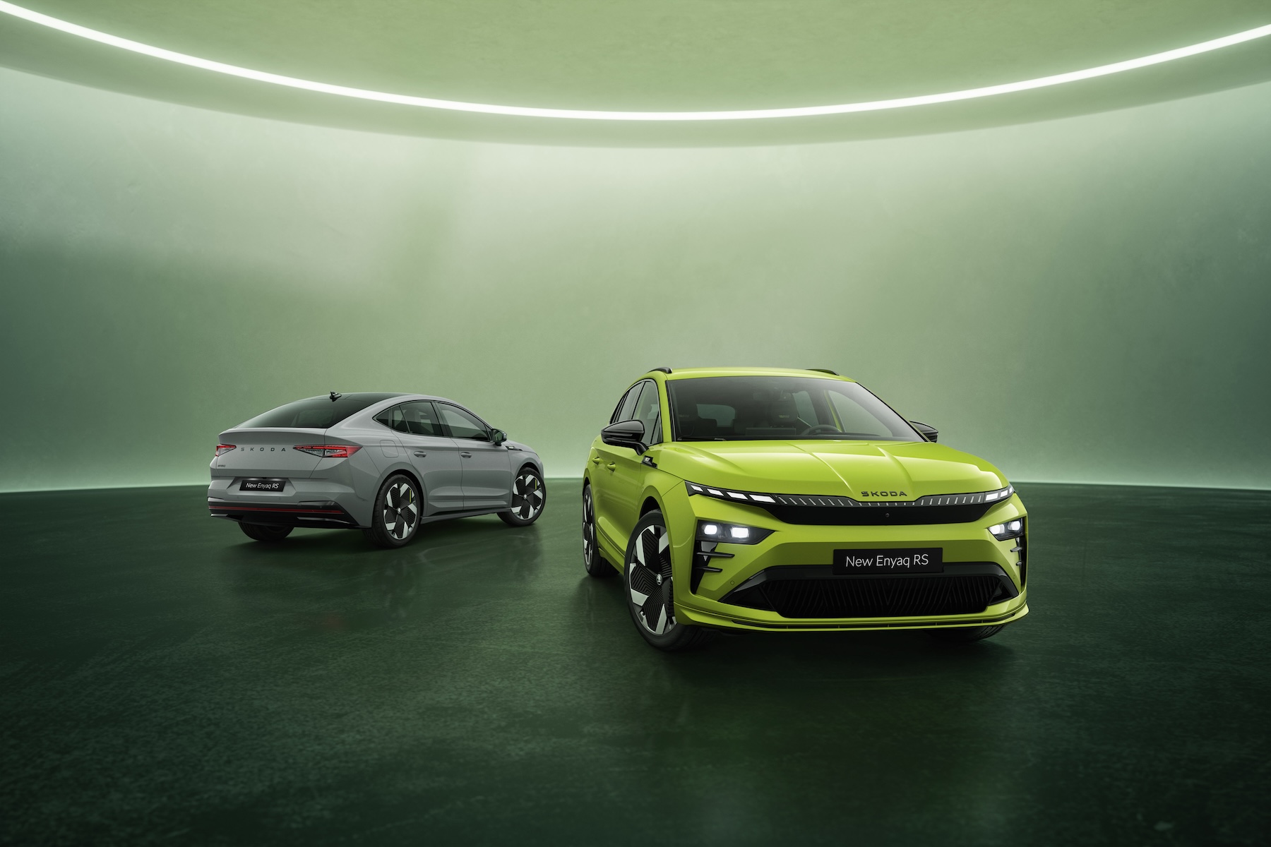 La nouvelle face avant est particulièrement réussie sur le Skoda Enyaq. © Skoda