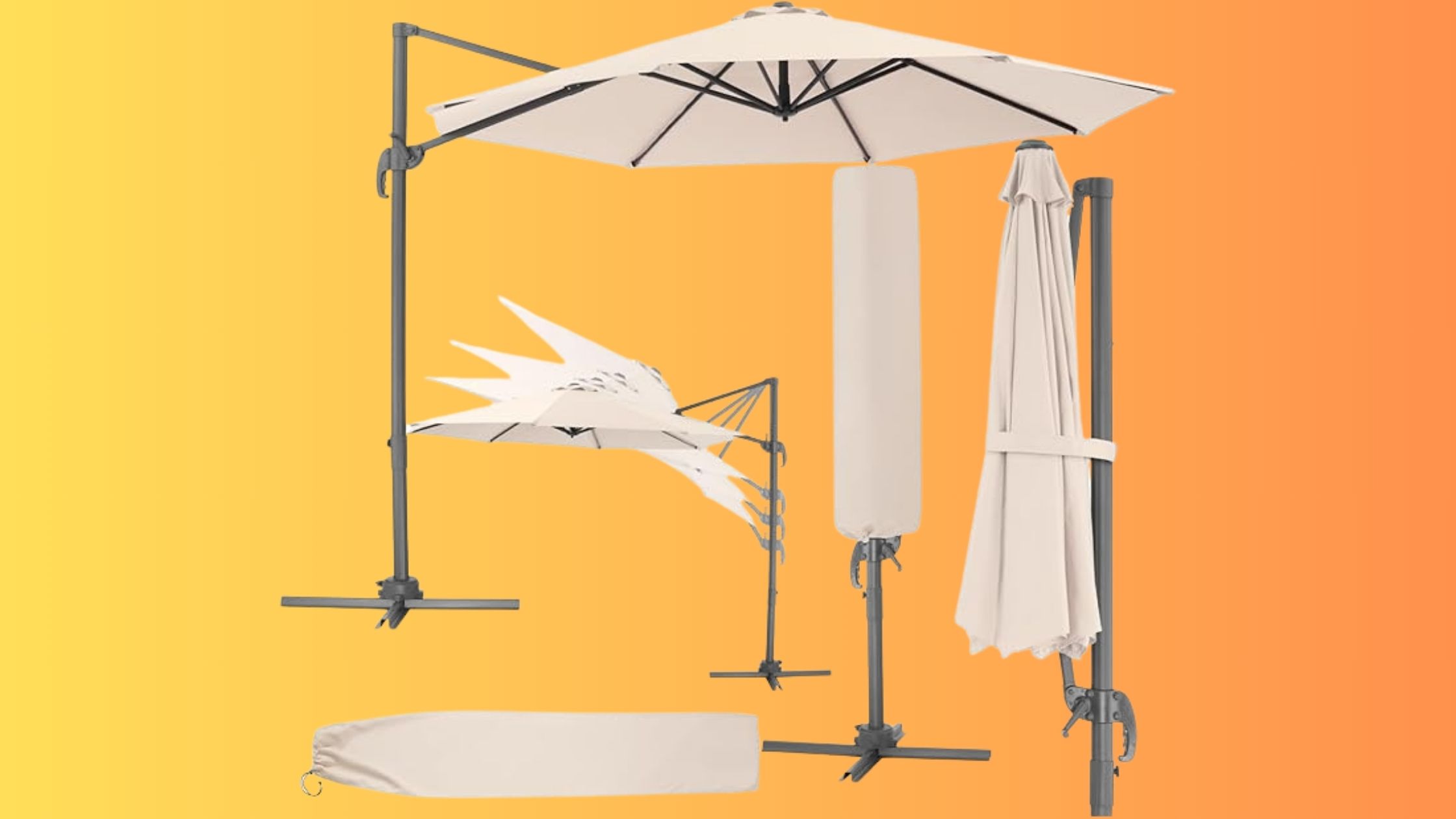 Ce parasol de jardin déporté pour un jardin et une terrasse est en promo à l'occasion des soldes d'été © Amazon